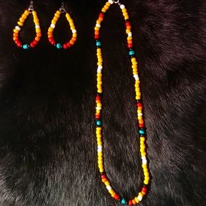 Set! Earrings and Necklace Aztecs theme